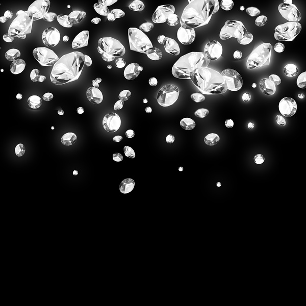 Diamonds on Black Background